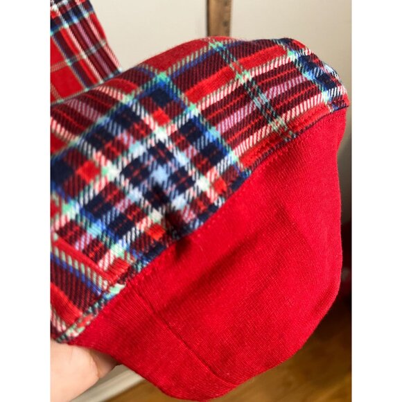 Retro Plaid Joggers Red M Festive Holiday Christmas Santa Preppy Classic Chic - Picture 4 of 7